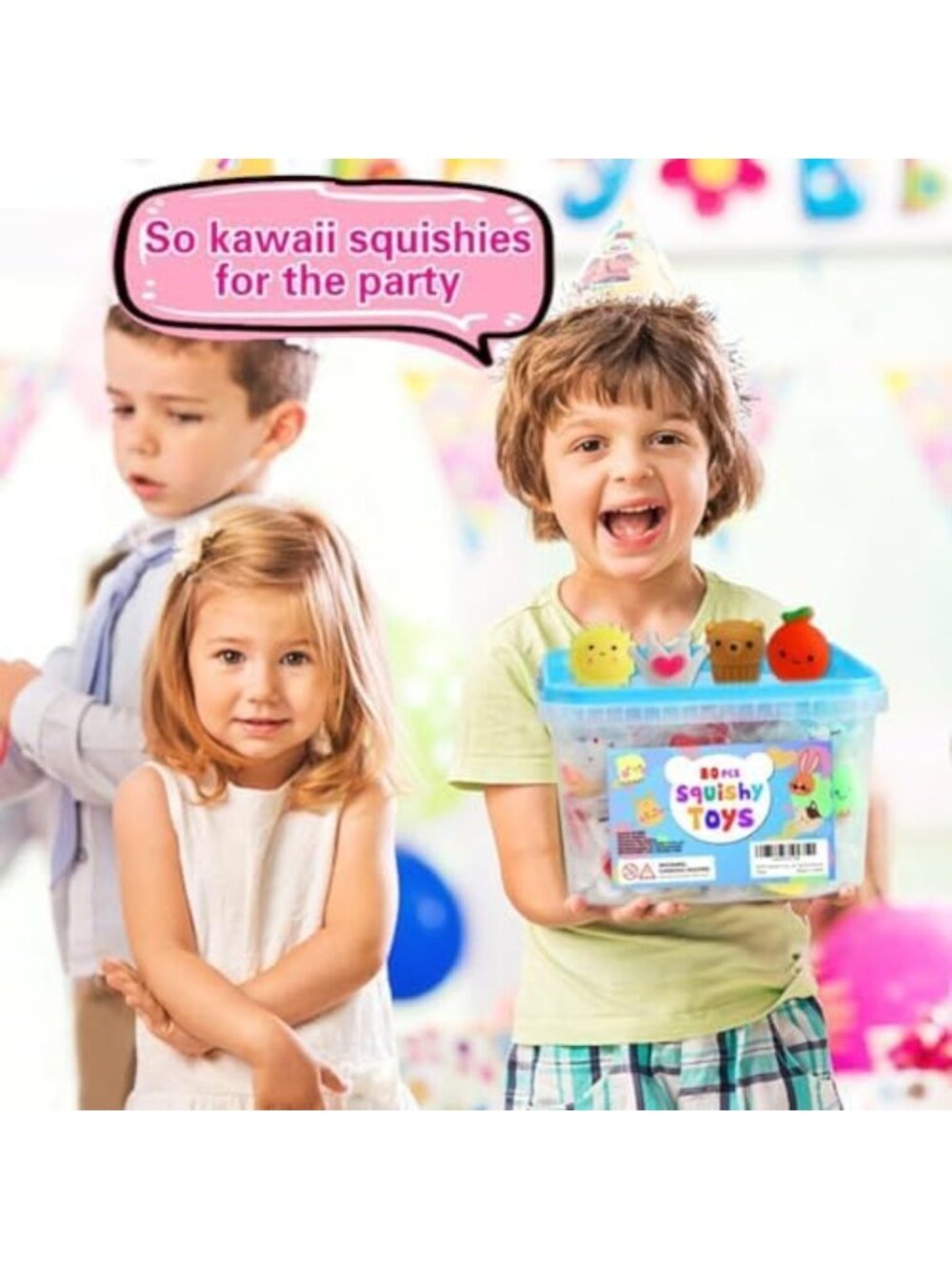 80 Pcs Kawaii Squishies Party Favors for Kids 4-8, Bulk Mochi Toys Set - Picture 4 of 6